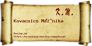 Kovacsics Mónika névjegykártya